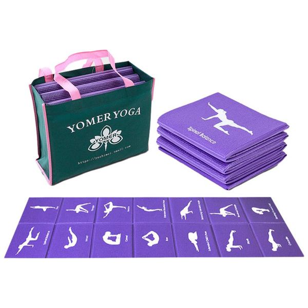 

yoga mats folding mat pvc portable beginner fitness thick non slip tools equipment