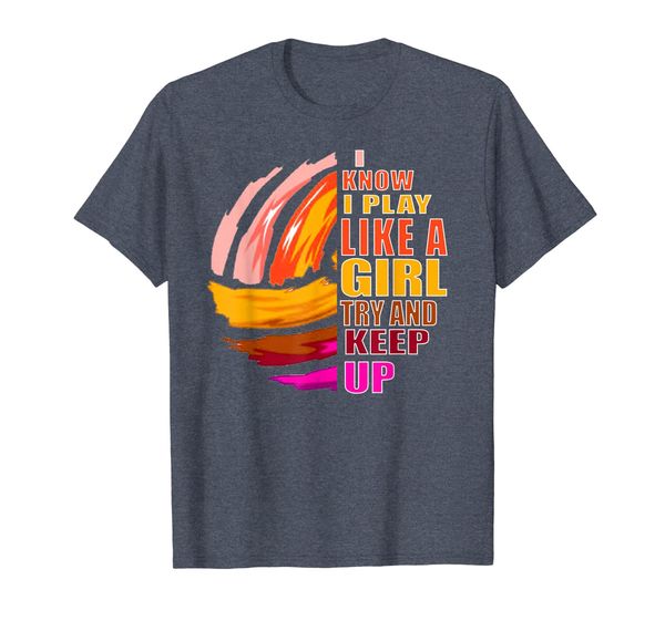 

volleyball play like a girl orange yellow t-shirt great gift, White;black