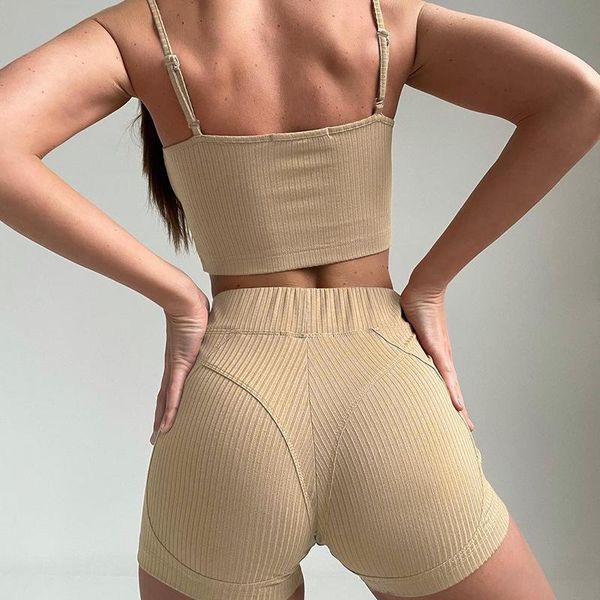 

women's tracksuits 2pcs u collar seamless sport set women black 4 piece crop bra leggings yoga sportsuit workout outfit fitness gym clo, Gray