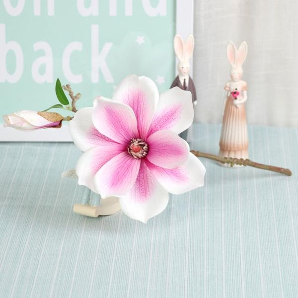 

decorative flowers & wreaths 5pcs/lot artificial magnolia mini orchid flower branch wedding living room farmhouse home decoration fake bonsa