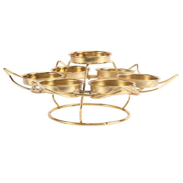

candle holders 1pc elegant alloy candlestick home stand decor retro candlestick(golden)