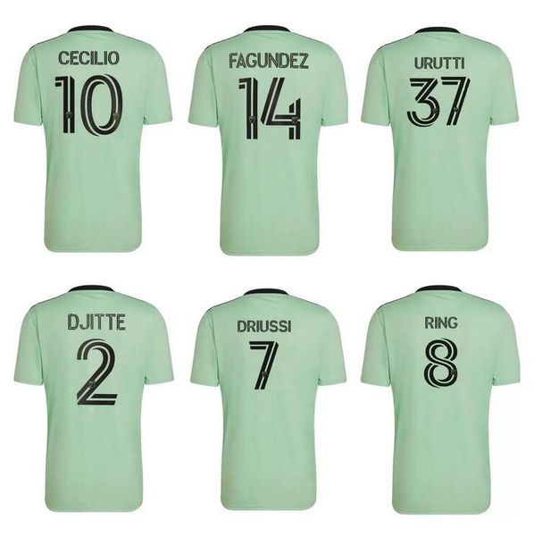 

2022 2023 cecilio austin fc soccer jerseys driussi ring besler fagundez pochettino home away football shirts gallagher redes 22 23 men camis, Black;yellow