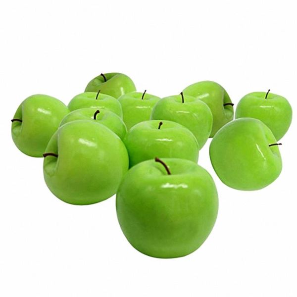 

decorative flowers & wreaths 12 pcs artificial green apple fake fruit, house kitchen party decoration children toys,decoration holiday autum