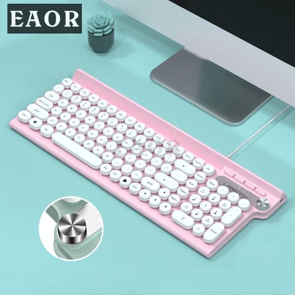 

keyboards eaor 102-key usb wired keyboard ultra-thin mute waterproof with phone stand retro gaming office for lappc