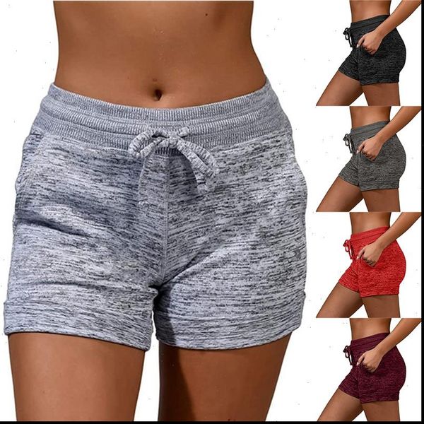 

summer casual running sports women short waistband elastic waist fashion girls cotton solid loose, White;black