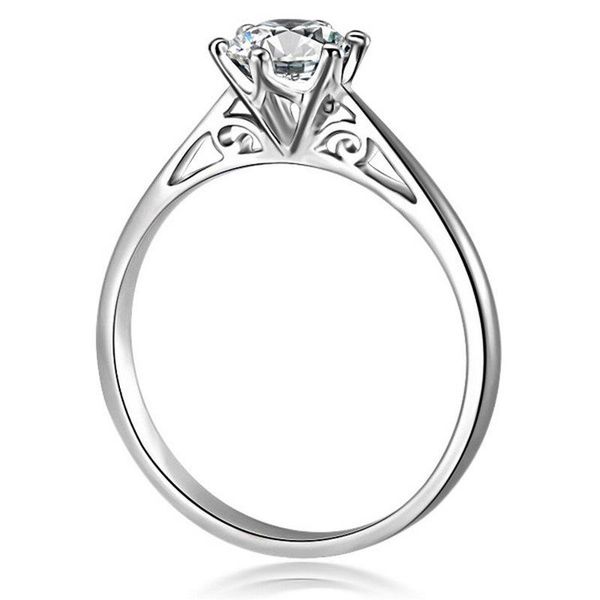 

wedding rings sterling silver s925 white gold 0.3ct women engagement ring lucky style birthday jewelry gift female yjz048, Slivery;golden