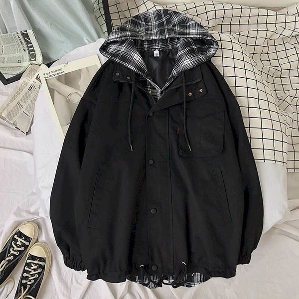 

men's jackets spring and autumn long sleeve coats clothes women clothing goth oversized harajuku plus size fashion korean hdrg, Black;brown