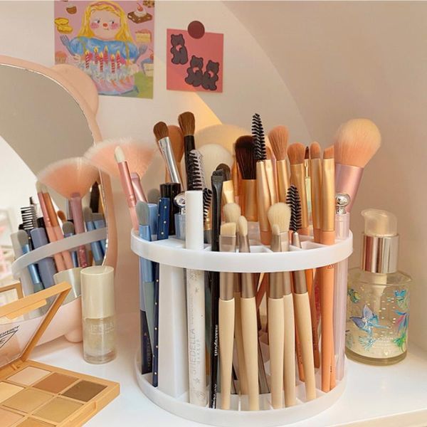 

storage boxes & bins multifunction make-up brush box porous large capacity deskorganizer nail polish cosmetic tool pen holder