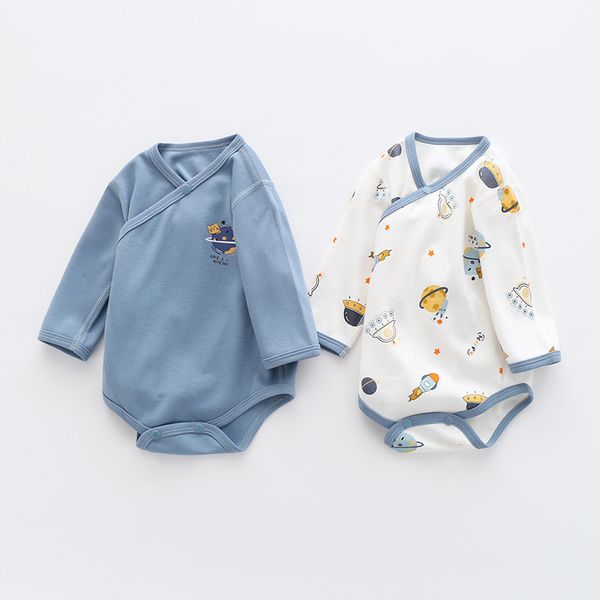

baby bodysuits cotton long-sleeved children's born boy clothes 210515, Blue