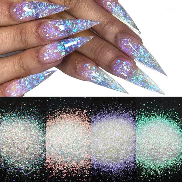 

nail art glitter iridescent irregular flakes 3d sparkly chunky sequins paillette decorations manicure accessories 5g/10g/30g/50g1, Silver;gold