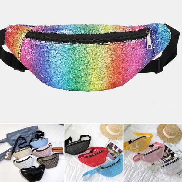 

noenname est women travel waist fanny pack holiday money belt wallet glitter bum bag pouch chest bags