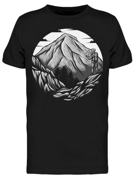 

man exploring the wilderness tee men's -image by shutterstock, White;black