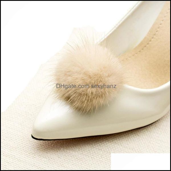 

anklets jewelry shoe decoration 2 sets genuine pompom clips aessories women wedding white charms e104 drop delivery 2021 rpqmu, Red;blue