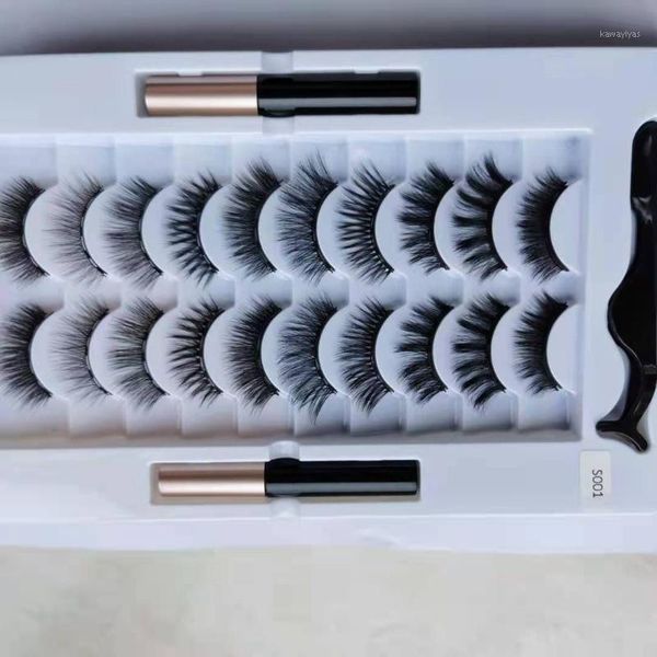 

5/7/10 pairs magnetic eyelashes set waterproof magnet eyeliner long lasting natural lashes false makeup1