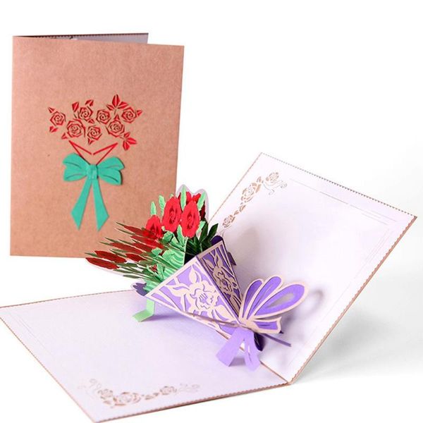 

greeting cards 3d birthday laser cut post card hollow carved for party decoration