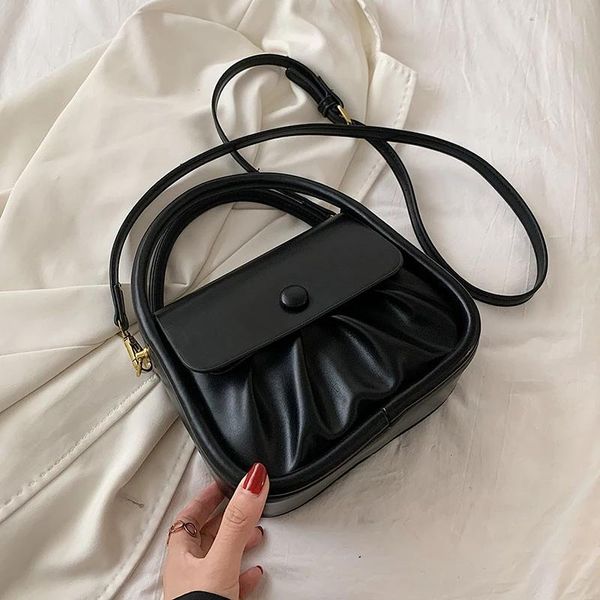 

evening bags solid color tote bag pu leather crossbody shoulder for women 2021 summer simple handbags and purses female brand