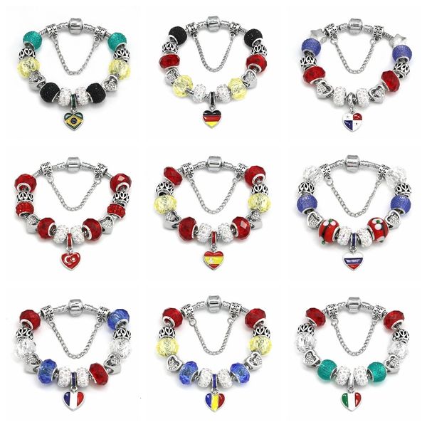 

souvenirs hand catenary jewelry world cup national flag beaded bracelet souvenir