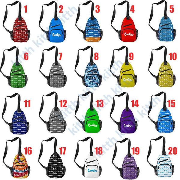 

20 styles cookies backpack shoulder cross bag smell proof traveling hiking biking vape cigar lapback pack for adult