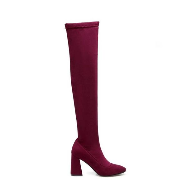 

boots qplyxco2021 arrival pointed toe autumn women slip on thigh high elegant party shoes heels black