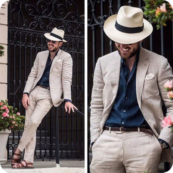 

men's suits & blazers linen summer mens wedding slim fit casual groom tuxedos 2 pcs (jacket+pants)costume homme bridegroom ma, White;black