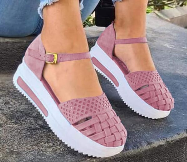 

sandals women hollow out summer flat heels female casual sewing shoes platform ladies sandaliashjn7, Black