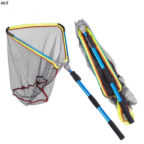 

fishing accessories 2m aluminum alloy telescoping landing net pole for carp rubber