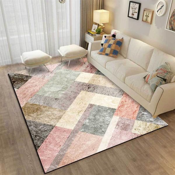 

carpets nordic pink gray marble pattern living room rug home carpet without lint anti-slip floor mat bedroom bathroom