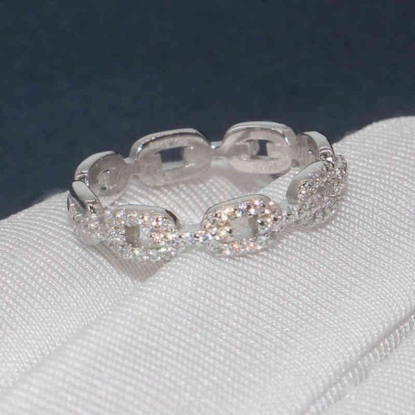 

bx hefang jewelry s925 sterling silver ring xs chain zhou yutong same men's and women's tanabata gift trend