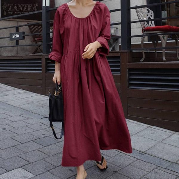 

casual dresses long sleeves robe femme o neck ruffle female loose solid vestidos women's autumn dress oversized 5xl, Black;gray