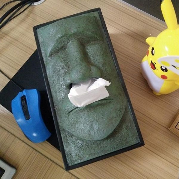 

tissue boxes & napkins shakespeare creative resin box funny gorilla moai square napkin holder car home kitchen restaurant towel