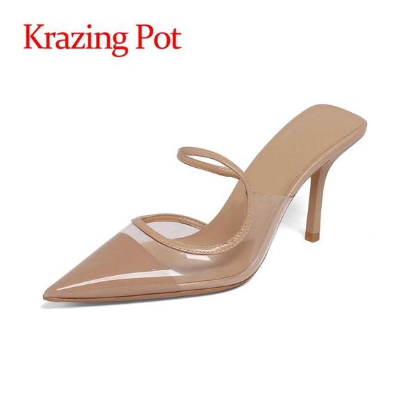 

dress shoes lenkisen thin high heels pointed toe shallow gentlewomen french style office lady solid dance perty slip on sandals women l60, Black