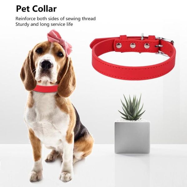 

pu leather metal comfortable adjustable pet collar supplies for small medium dog harness collars & leashes