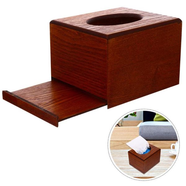 

1pc home wooden desktissue holder practical living room storage box boxes & napkins
