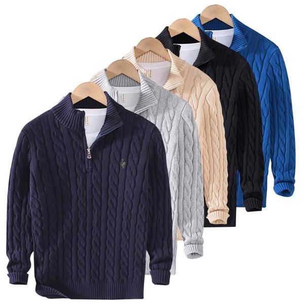

men's sweaters 2022 autumn winter sweater coat cotton jackets men zipper knitted thick pullover warm casual knitwear 8509, White;black