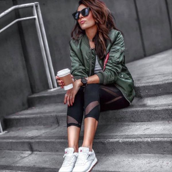 

fashion high waist breathable women leggings soft running loose slim stretch 3 4 pants, Black