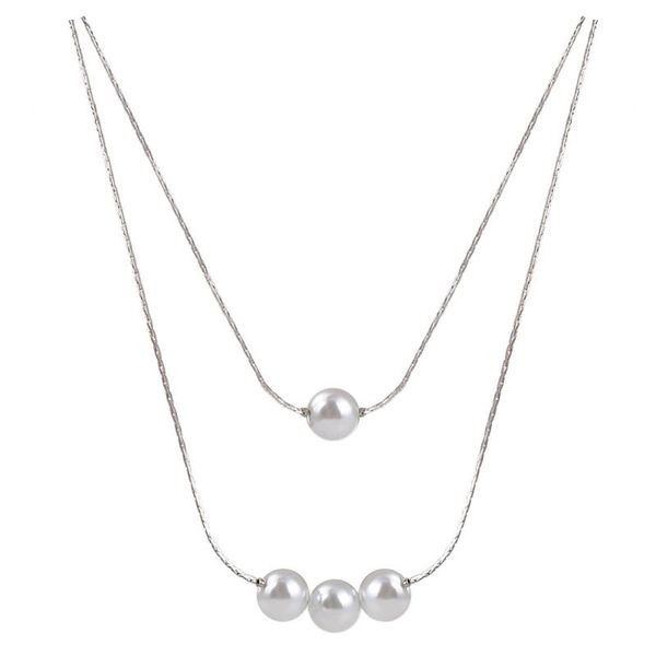 

chains glass pearl necklaces & pendants for women, Silver