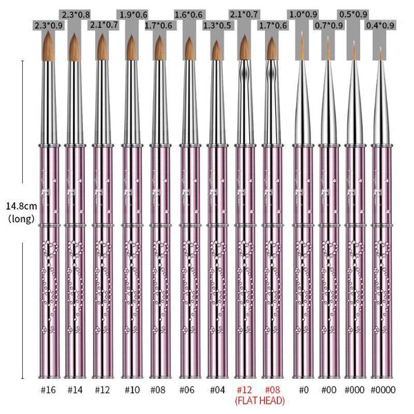 

kolinsky nail brush-nail art crystal brush classic style applicable for painting and carving pen 1pcs brushes1, Yellow