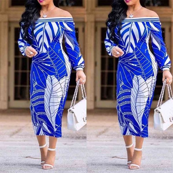

off shoulder s-5xl plus size leaf midi es summer spring bishop sleeve boho female women long floral dress, Black;gray