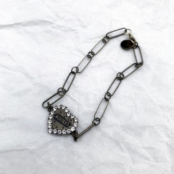 

new brand designer retro love cold style student bracelet earrings women's jewelry gift fashion accessories, Gray