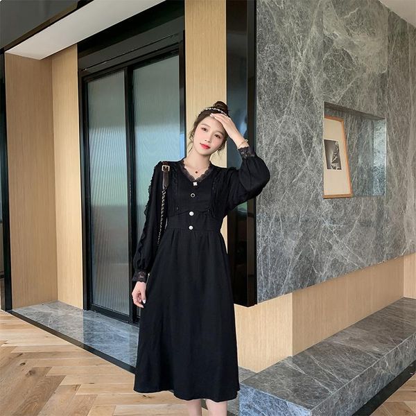 

maternity dresses long-sleeved lactation dress autumn breastfeeding clothes postpartum woman nursing black high waist party, White