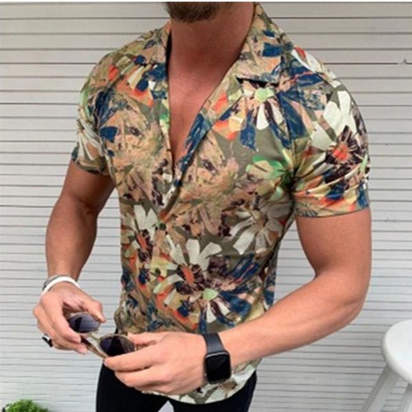 

men's casual shirts fashion printing short sleeve shirt soft thin summer standard holiday hawaiian, White;black
