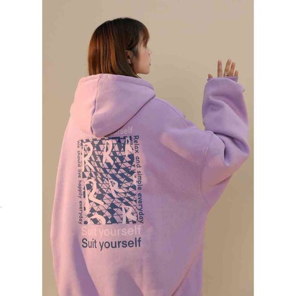 

purple sweater women's autumn and winter versatile plush sense oversize coat, Black