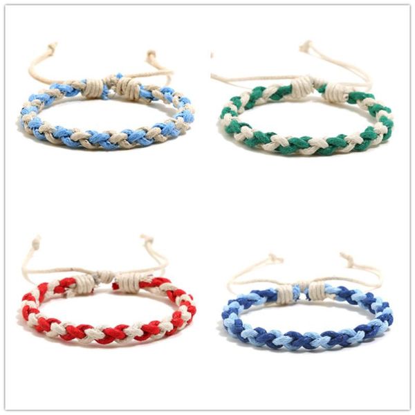 

link, chain color couple hand rope ethnic style hand-woven bracelet simple and fresh student, Black