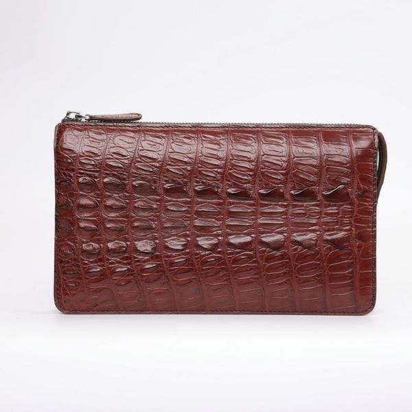 

wallets special price crocodile mens wallet leather genuine hand bag double tailbone clip high grade business casual hologram wristlet, Red;black