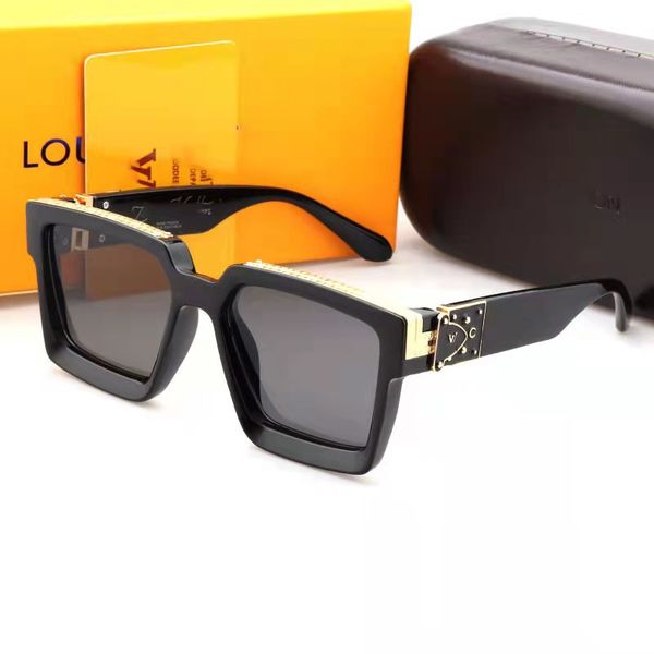 

men's design sunglasses millionaire square frame outdoor avant-garde wholesale style glasses with box 96006, White;black