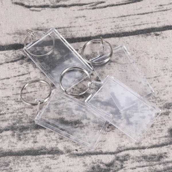

keychains 30pcs acrylic key chain po frame ring creative fashionable rectangle, Silver
