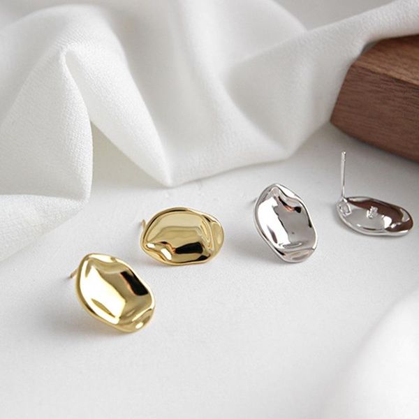 

dangle & chandelier origin summer statement irregular concave convex surface metal earrings for women geometric circle jewelry, Silver