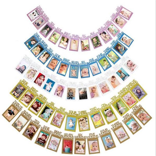 

frames and mouldings 12pcs 1st birthday po frame 1-12 months baby's shower baby holder kids gift room decorations
