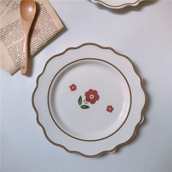 

dishes & plates retro flower tulip mug plate set creative cake fruit