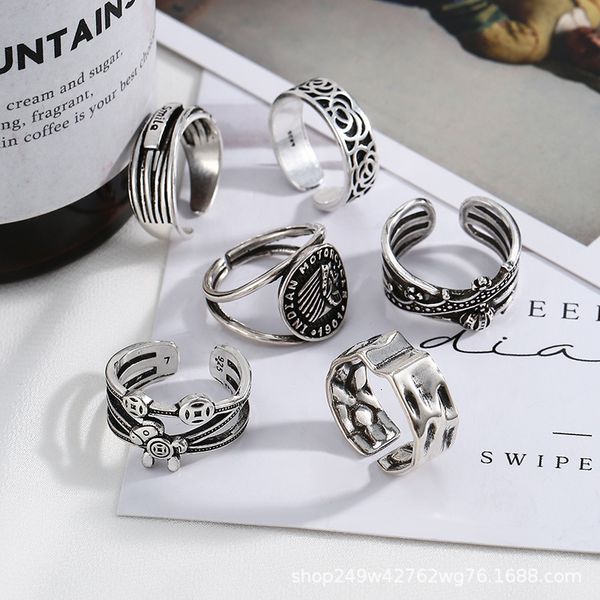 

ring korea east gate elephant wave crown female index finger tail fashion personality trend, Silver